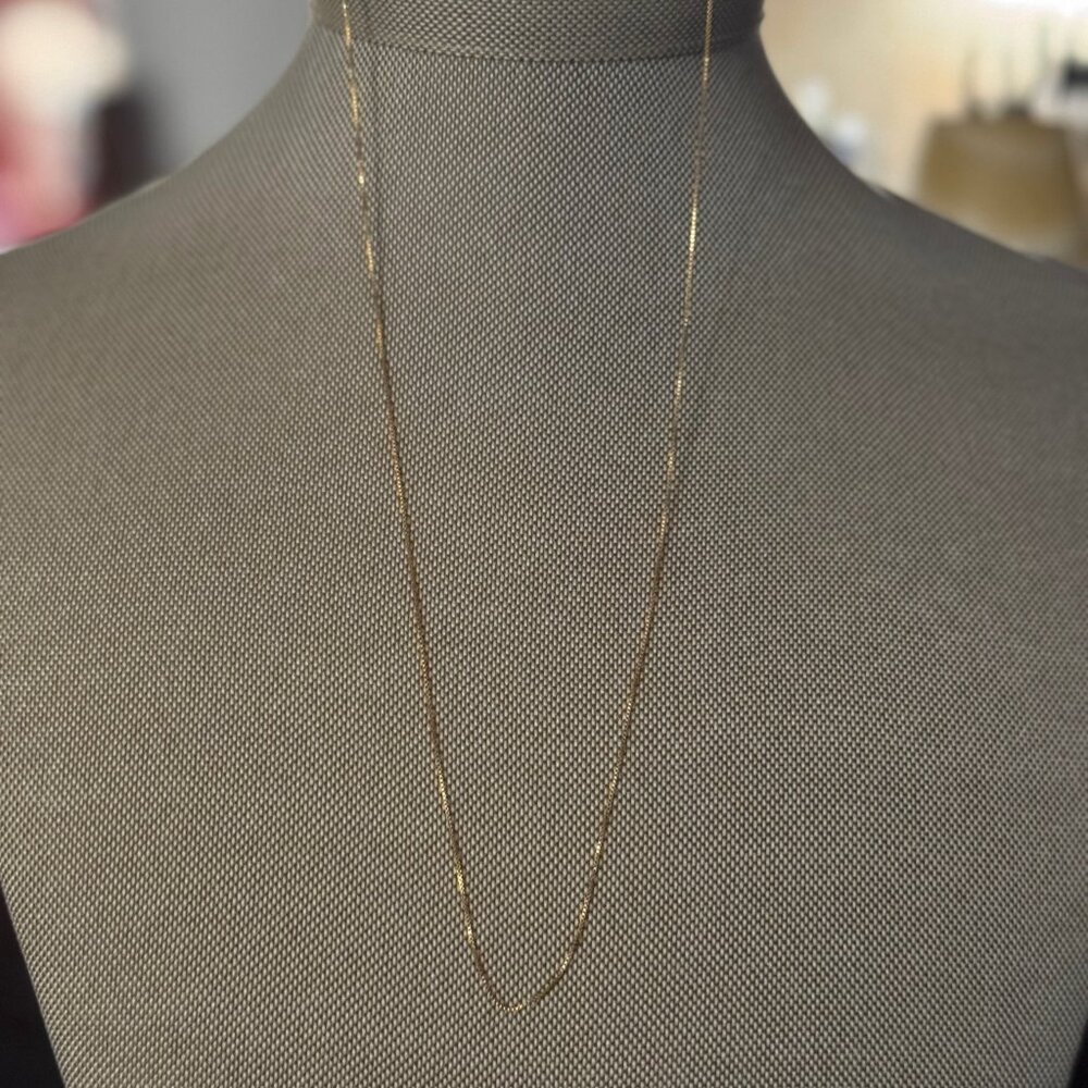 Gold Tiny Box Necklace - Picture 5 of 10